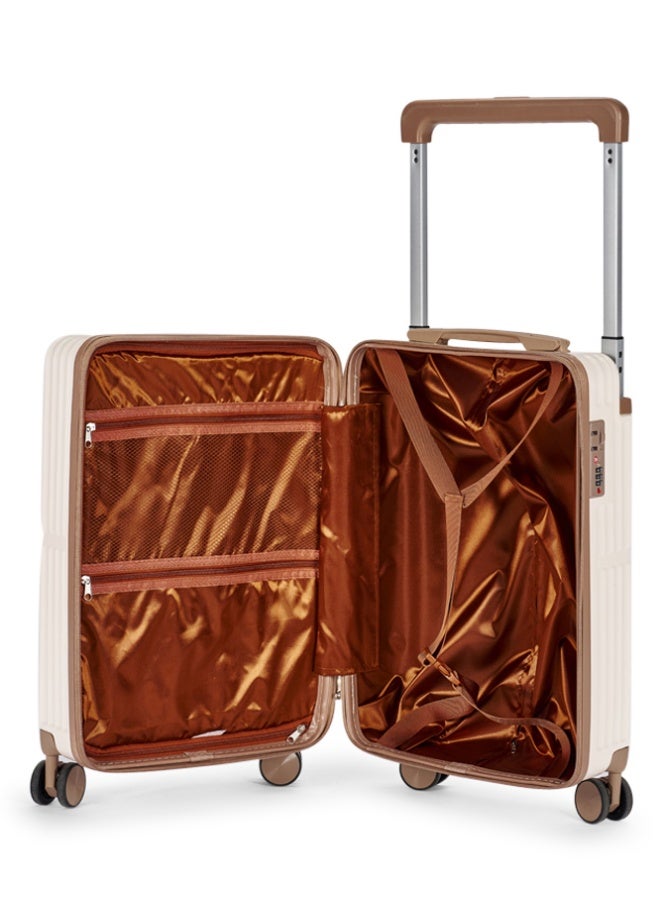 LIMRA Travel Bag From Limra Made Of PC Cabin Carry Check-In Luggage Trolley Size 20 inch Color Beige/Gold - Image 5